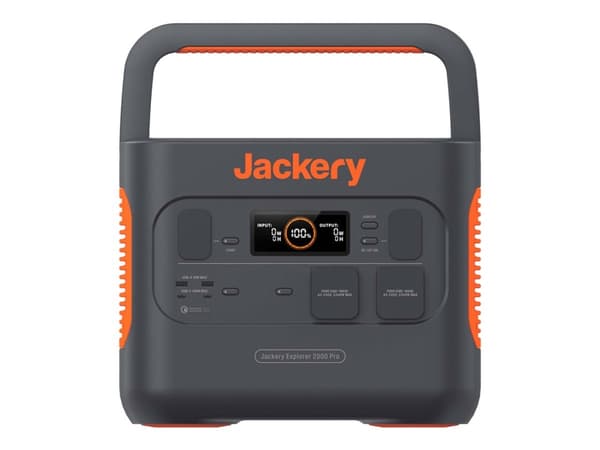 Jackery Explorer 2000 Pro - Bärbar kraftstation - 2200 Watt - litiumjon - 50 Ah - 2.16 Wh - utgångskontakter: 8 Svart