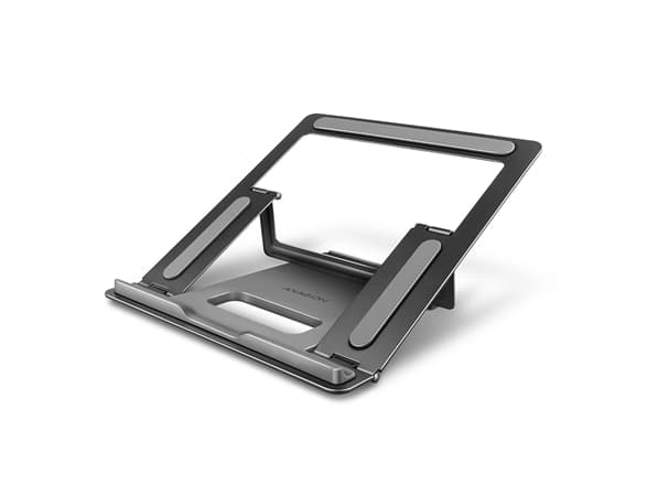 Axagon STND-L NOTEBOOK STAND Aluminum stand for 10“ – 16“ notebooks. Four adjustable positions. Grå