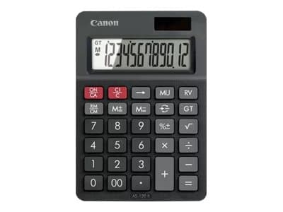 Canon AS-120 II - Skrivebordskalkulator - 12 sifre - solpanel, batteri - mørk grå Sort