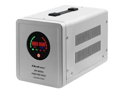 Qoltec Pure Sine Wave - UPS - constant phase, uninterruptible - AC 230 V - 560 watt - 800 VA - utgangskontakter: 2 - grå Grå