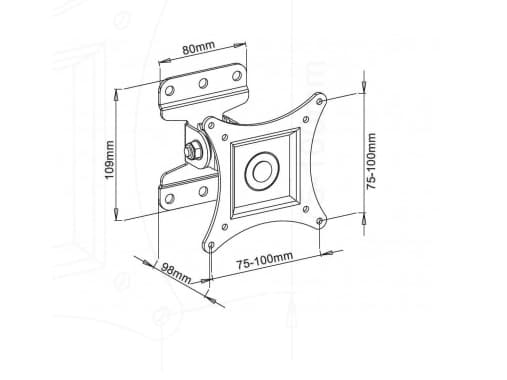 *13"-30" vægbeslag op til 23 kg, Tilt +/- 15°
