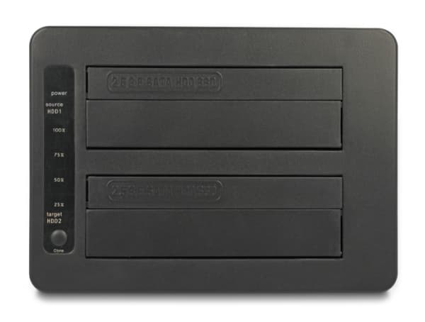 Delock - HDD / SSD-dokkestasjon - brønner: 2 - 2,5" / 3,5" delt - SATA 6Gb/s - USB 3.2 (Gen 1) - svart