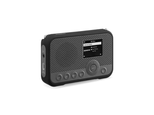 Internet bordradio Sangean WFR-39 Internet, DAB, FM Spotify, Vækkefunktion, genopladelig Grå, Sort