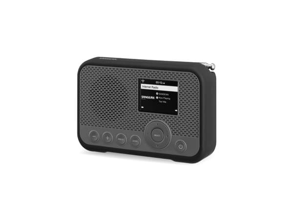 Internet bordradio Sangean WFR-39 Internet, DAB, FM Spotify, Vækkefunktion, genopladelig Grå, Sort