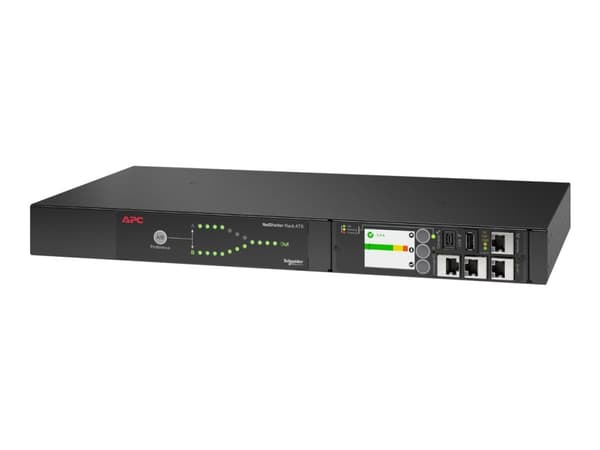 APC NetShelter - Automatisk overføringsbryter (kan monteres i rack) - AC 207-253 V - 2000 VA - enkeltfase - Ethernet 10/100/1000, USB - utgangskontak Sort