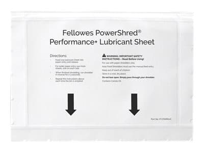 Fellowes Powershred Performance + - Smøreark for makuleringsmaskin (en pakke 10)