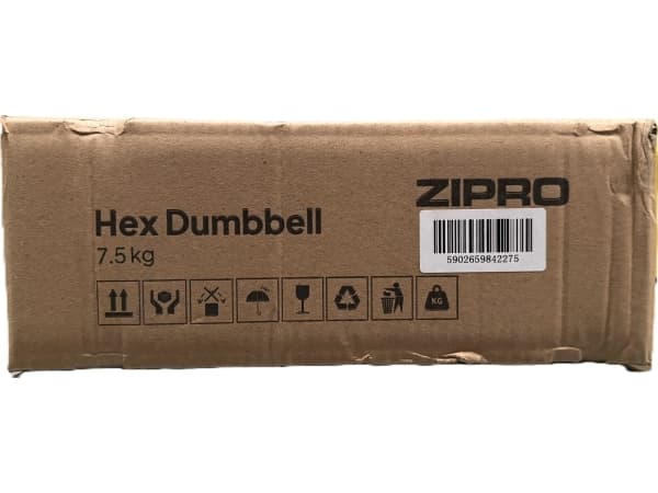 Dumbbell Zipro ZIPRO Dumbbell HEX rubberized steel 7.5 kg
