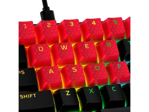 HyperX - Sats med tangenthättor - röd