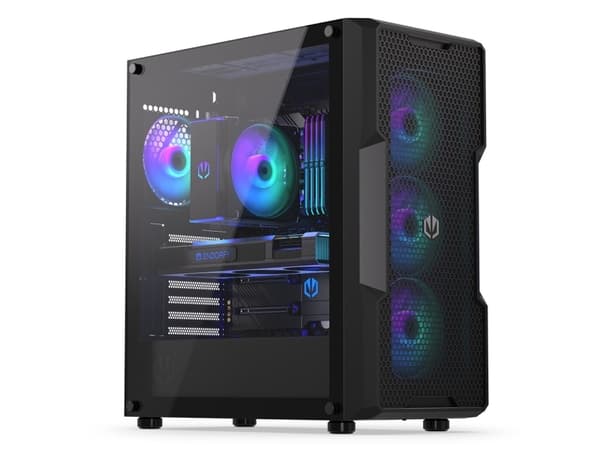Endorfy Regnum 400 ARGB - PC-hölje - ATX - genomskinlig sidopanel (härdat glas) - ingen strömförsörjning (ATX) - svart - USB/ljud