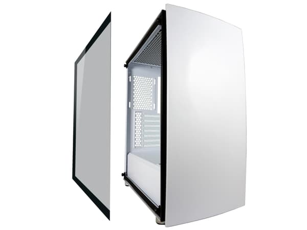 LC-Power Gaming 713W, Midi Tower, PC, Valkoinen, ATX, mikro ATX, Mini-ITX, Metalli, Muovi, Karkaistu lasi, Pelaaminen