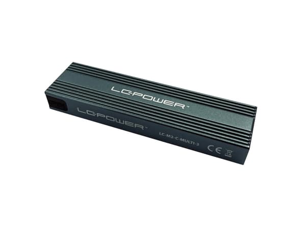 LC Power LC-M2-C-MULTI-3 - Drevkabinett - M.2 - M.2 Card (PCIe NVMe & SATA) - USB 3.2 (Gen 2x1) - antrasitt