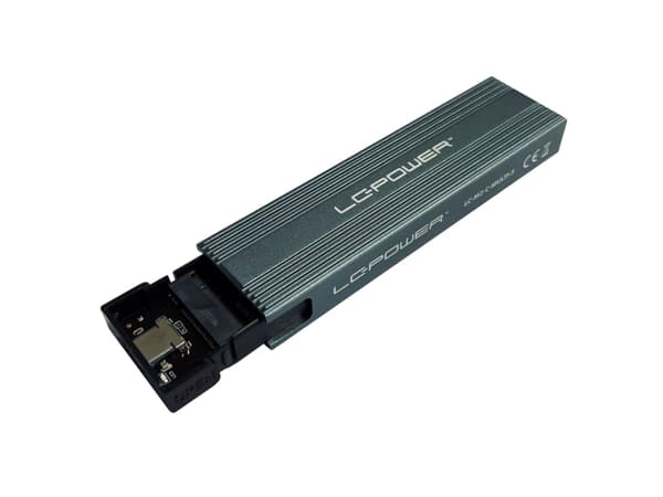 LC Power LC-M2-C-MULTI-3 - Drevkabinett - M.2 - M.2 Card (PCIe NVMe & SATA) - USB 3.2 (Gen 2x1) - antrasitt
