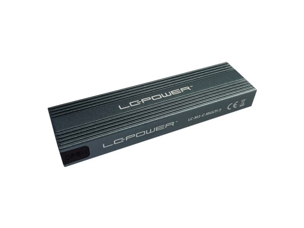 LC Power LC-M2-C-MULTI-3 - Drevkabinett - M.2 - M.2 Card (PCIe NVMe & SATA) - USB 3.2 (Gen 2x1) - antrasitt