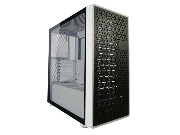 LC Power Gaming 714W Gacrux_X - Mid tower - ATX - genomskinlig sidopanel (härdat glas) - ingen strömförsörjning - svart, vit - USB/ljud