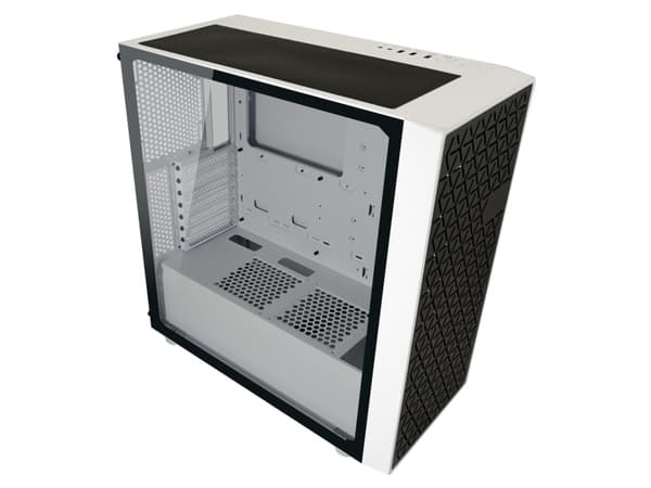 LC Power Gaming 714W Gacrux_X - Mid tower - ATX - genomskinlig sidopanel (härdat glas) - ingen strömförsörjning - svart, vit - USB/ljud