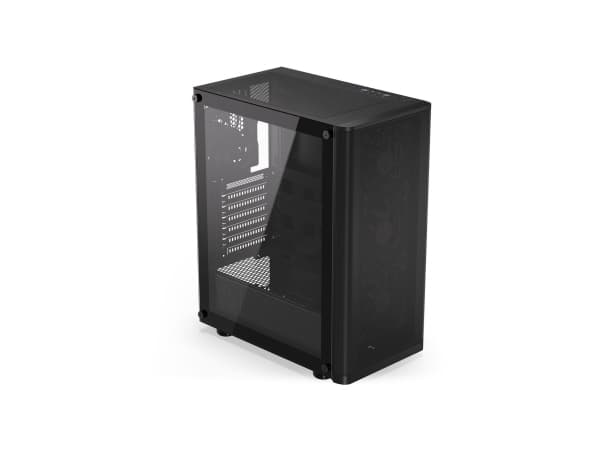 Endorfy Ventum 200 Air - Mid tower - ATX - sidepanel med vindu (herdet glass) - ingen strømforsyning (ATX) - svart - USB/lyd