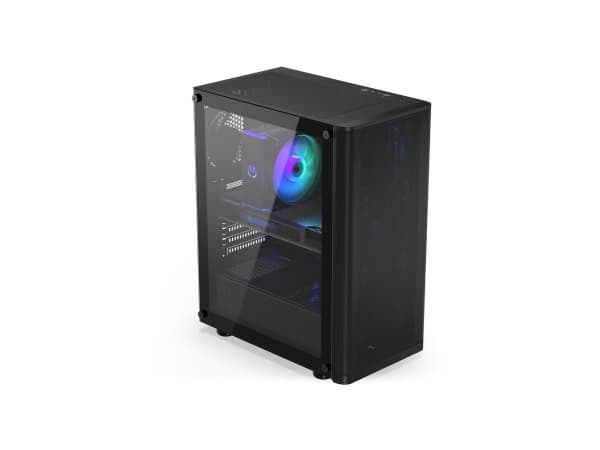 Endorfy Ventum 200 Air - Mid tower - ATX - sidepanel med vindu (herdet glass) - ingen strømforsyning (ATX) - svart - USB/lyd