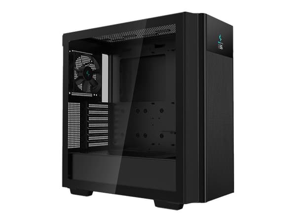 DeepCool CH510 MESH DIGITAL - Mid tower - utökad ATX - genomskinlig sidopanel (härdat glas) - ingen strömförsörjning (ATX / PS/2) - svart - USB/ljud