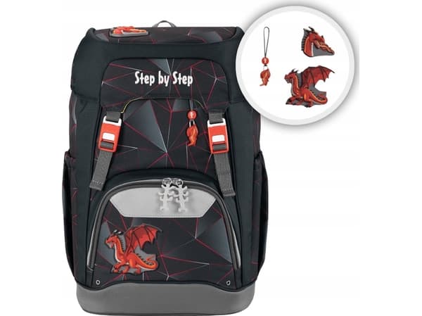 Trinn for Trinn STEG FOR STEG SKOLERYGGSEKK GRADESETT 5 DELER. "DRAGON DRAKO"