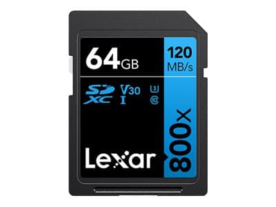 Lexar Professional 800x SDXC 64 GB klasse 10 UHS-I/U3 V30-kort (LSD0800064G-BNNNG)