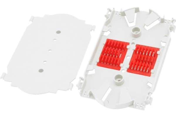 Extralink 24 CORE FIBER OPTIC SPLICE TRAY SINGLE HOLE, Vit, Akrylnitrilbutadienstyren (ABS)