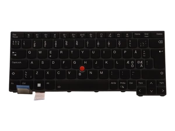 Lite-On - Erstatningstastatur for bærbar PC - med Trackpoint - bakbelysning - Nordisk - svart - for ThinkPad L13 Gen 3 21B3, 21B4, 21BA; L13 Yoga Gen
