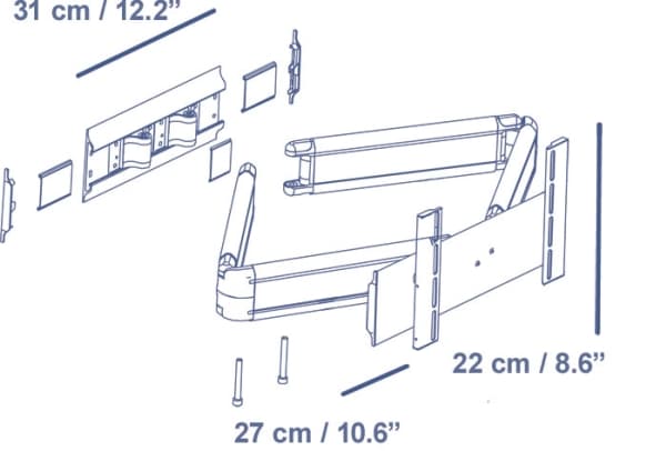 Sinox SurroundView S - Brakett - for LCD-skjerm - låsbar - ekstrudert aluminium, PC/ABS, trykkstøpt aluminium - metallgrå - skjermstørrelse: 26"-42"