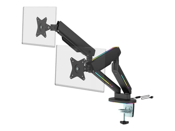 DELTACO GAMING GAM-135 - Monteringssett (skjermarm, VESA-plate) - justerbar arm - for LCD-skjerm - svart - skjermstørrelse: 17"-32" - skrivebordsmont Sort