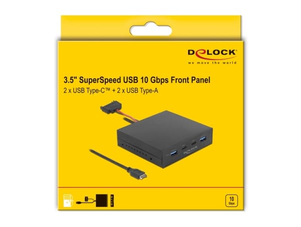 DeLOCK 64057, SATA, USB 3.2 Gen 2 (3.1 Gen 2), USB Type-C, Mies, Full-height / Full-length, SATA 15-pinninen, Musta