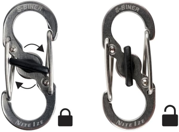Nite Ize SlideLock rostfritt stål + 5x mikrokarbinhake (KCK-11-R3)