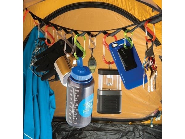 Nite Ize GearLine Organisationsrem för föremål + 6x karbinhake mix färg/svart - GLN4-M1-R8 - GLN4-M1-R8