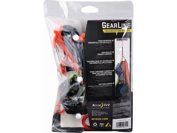 Nite Ize GearLine Organisationsrem för föremål + 6x karbinhake mix färg/svart - GLN4-M1-R8 - GLN4-M1-R8