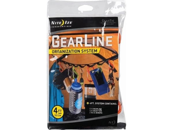 Nite Ize GearLine Organisationsrem för föremål + 6x karbinhake mix färg/svart - GLN4-M1-R8 - GLN4-M1-R8