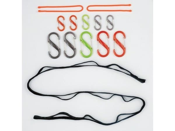 Nite Ize GearLine Organisationsrem för föremål + 6x karbinhake mix färg/svart - GLN4-M1-R8 - GLN4-M1-R8