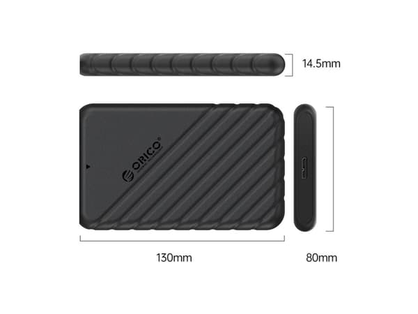 HDD / SSD-kabinett 2,5" Orico, 5 Gbps, USB 3.0 (svart)