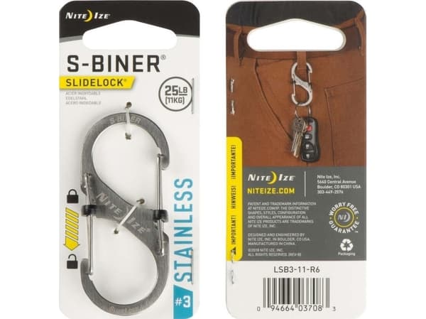 Carabiner Nite Ize S-Biner Slidelock #3 Rustfri