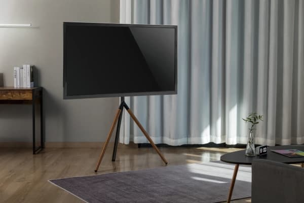 Sinox Tripod TV-golvstativ med vridbar topp. 45"-65". Mörkt trä/svart