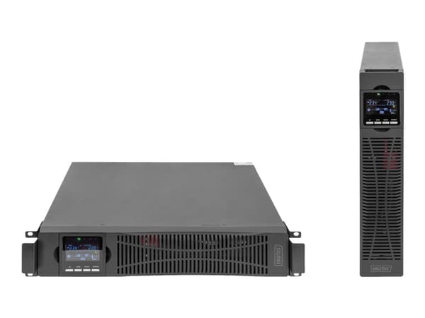 DIGITUS - UPS (rackmonterbar/ekstern) - online - AC 208/220/230/240 V - 2000 watt - 2000 VA - enkeltfase - RS-232, USB - utgangskontakter: 8 - 2U - 1