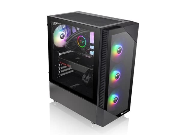Thermaltake View 200 TG ARGB - Mid tower - ATX - genomskinlig sidopanel (härdat glas) - ingen strömförsörjning (PS/2) - svart - USB/ljud