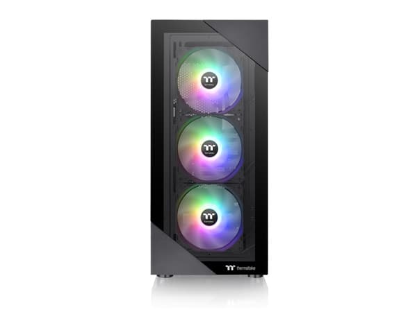 Thermaltake View 200 TG ARGB - Mid tower - ATX - genomskinlig sidopanel (härdat glas) - ingen strömförsörjning (PS/2) - svart - USB/ljud