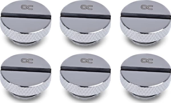 Alphacool jääpuikkoruuvitulppa G1/4, kromi - 6 kpl:n pakkaus