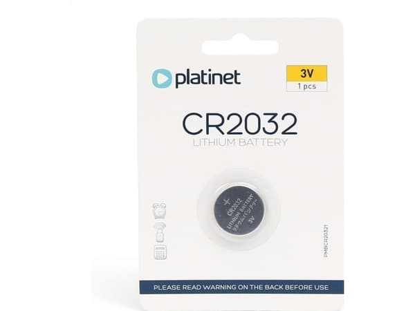 Platinet PMBCR20321, Kertakäyttöinen akku, CR2032, Litium, 3 V, 1 kpl, Hg (elohopea)