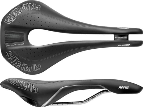 Selle Italia Siodło NOVUS SUPERFLOW ENDURANCE S (id match - S3) Ti 316 Tube 7 Fibra-tek svart (SIT-080H503IKC001)