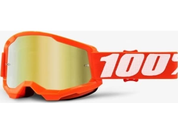 100 % beskyttelsesbriller 100 % STRATA 2 ORANGE (Gold Mirror Anti-Fog, LT 28%+/-5%) (NY)