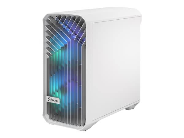 Fractal Design Torrent Compact - Tower - utökad ATX - genomskinlig sidopanel (härdat glas) - ingen strömförsörjning (ATX) - white RGB clear tint - US Vit