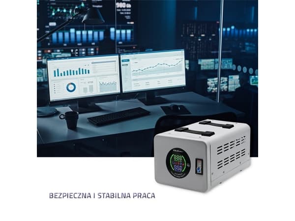 Qoltec Monolith - Automatisk spenningsregulator - 5000 VA - enkeltfase - grå