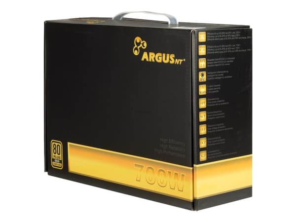 Argus GPS-700 - Strømforsyning (intern) - ATX12V 2.4 - 80 PLUS Gold - AC 100/240 V - 700 watt - aktiv PFC Sort