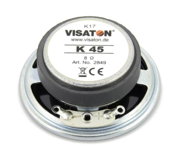 Visaton K 45, 1 W, Rund, 2 W, 8 O, 300 - 14000 Hz, Sort