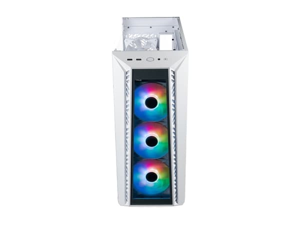 Cooler Master MasterBox 520 - Mid tower - ATX - sidepanel med vindu (herdet glass) - ingen strømforsyning (ATX) - hvit - USB/lyd
