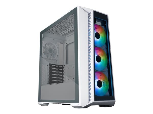 Cooler Master MasterBox 520 - Mid tower - ATX - genomskinlig sidopanel (härdat glas) - ingen strömförsörjning (ATX) - vit - USB/ljud Vit